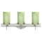 Besa Lighting Pahu 4 Vanity, Olive/Opal, Satin Nickel Finish, 3x40W Halogen 3SW-L44007-SN - alternate 1